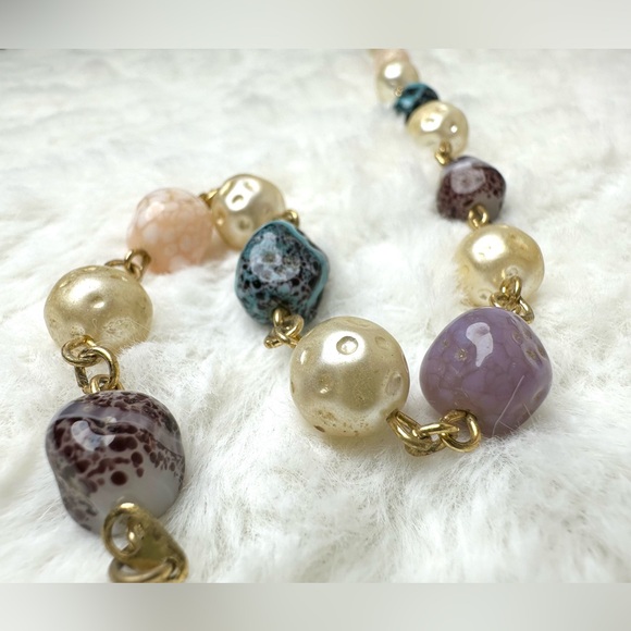 ❌SOLD💜Vintage Stone & Pearl Choker - Picture 5 of 7